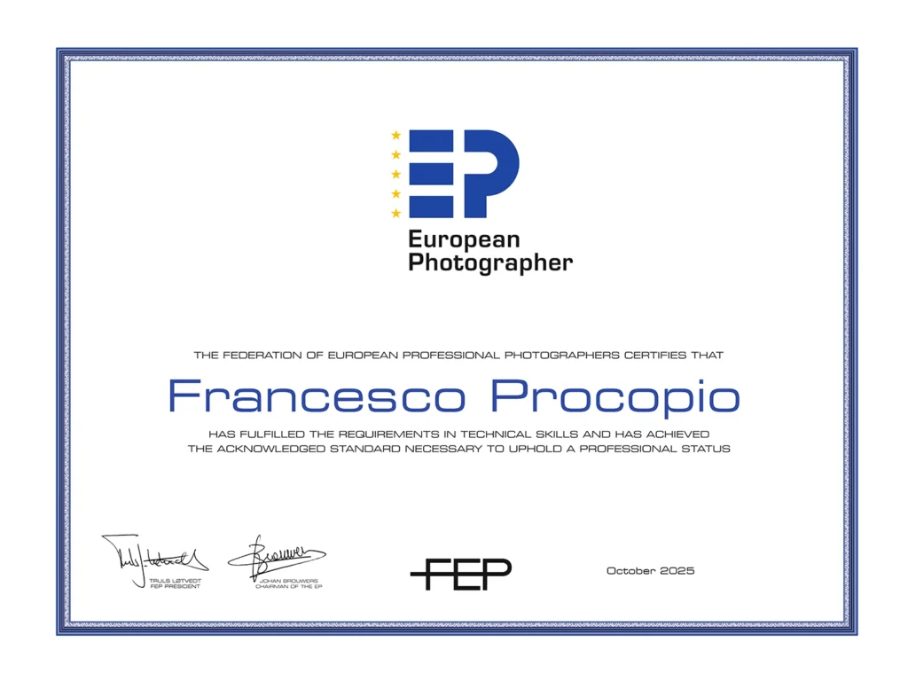 Francesco Procopio titré European Photographer – Quelle fierté&nbsp;!